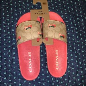 COACH Strawberry Slides NWT Size 11